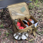 Tactical Camping Storage Bag 18L Tactical Utility Tote Bag Camping Cookware Organizer Trunk Organizer (Khaki) - Image 5
