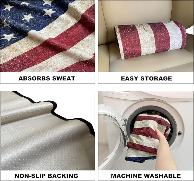 Car Seat Covers 2pcs Waterproof Towel Car Seat Cover Universal Fit for Most Trucks SUV Fitness Athletes Pets Gym and Water Sport，American Flag Design - Image 6