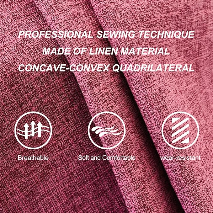 BOPUOVRE Linen Front Car Seat Covers Breathable Fabric | Car Seat Protector Universal Fit Cars Vans SUVs Trucks 2 Units Pink - Image 5