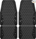 CAR PASS Bling Diamond Car Mats Rubber Floor Mats Full Set Anti-Slip 3D Rhombus Waterproof Trim to Fit Liner Universal Glitter Crystal Sparkly Shining Rhinestone Girl Women SUV Sedan, Black Diamond by CARPASS