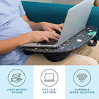 LAPGEAR MyStyle Lap Desk – Space Odyssey, Fits 15.6” Laptops | Dual-Bolster Microbead Cushion, Built-In Carry Handle, Ergonomic Curved Front Edge - Image 2