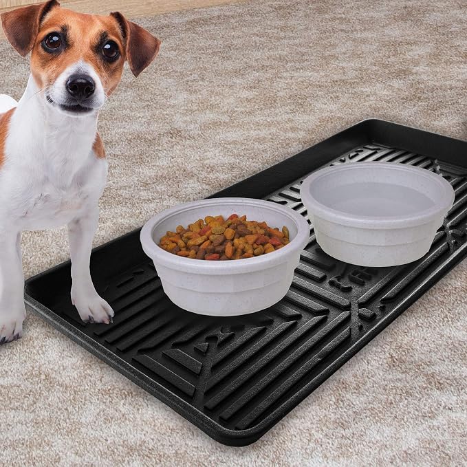 FH Group Climaproof for All Weather Protection Black Multi-Purpose Pet Feeding Bowl Tray, Dog Bowl Tray, Boot Tray, Shoe Tray, Great for Entryway or Garage 30 - Image 2