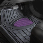 FH Group Automotive Floor Mats - Heavy-Duty Rubber Floor Mats for Cars, Universal Fit Full Set, Climaproof Floor Mats, Trimmable Floor Mats for Most Sedan, SUV, Truck Floor Mats Purple - Image 3