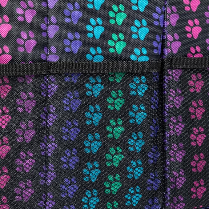 GreaterGood Paws Car Trunk Organizer Foldable Storage Bin with Handles Non Slip Base Pet Gear Travel Tote for SUV Truck (Rainbow Paws) - Image 5