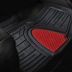 FH Group Automotive Floor Mats - Heavy-Duty Rubber Floor Mats for Cars, Universal Fit Full Set, Climaproof Floor Mats, Trimmable Floor Mats for Most Sedan, SUV, Truck Floor Mats Red - Image 5
