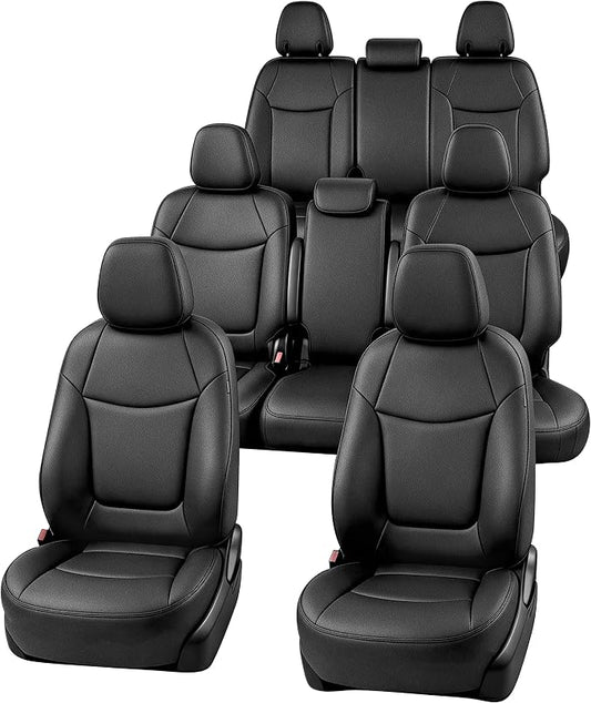 TTX LIGHTING Custom Fit for Ford Explorer Seat Covers 2020-2026 7-Seats | Original Seat Pattern | Full Coverage | Bench Seat | Easy Install | Waterproof | Faux Leather | Shield Your Car Seats by TTXLIGHTING%C2%AE