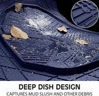 CAR PASS Heavy Duty Rubber Car Mats with Cargo Liner, Deep-Dish Car Floor Mats and Trunk Mat All Weather, Universal Trim-to-Fit for SUVs Trucks Sedans, Waterproof Anti-Slip, Trimmable V12 Blue - Image 4