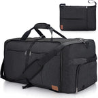 100L EXTRA LARGE Foldable Waterproof Travel Duffle Bag for Men Women | with Shoe Compartment, Black, 32“ Duffel for Weekender Gym Sport, Tear Resistant, Polyester by Urtala