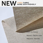 Persilux Light Filtering Roller Shades for Window Blinds,Cordless,Linen Fabric,Thermal Insulated Fabric UV Protection Shades for Home,Office,Bedroom,Door,Light Filtering-Light Brown,32" W X 72" H - Image 2