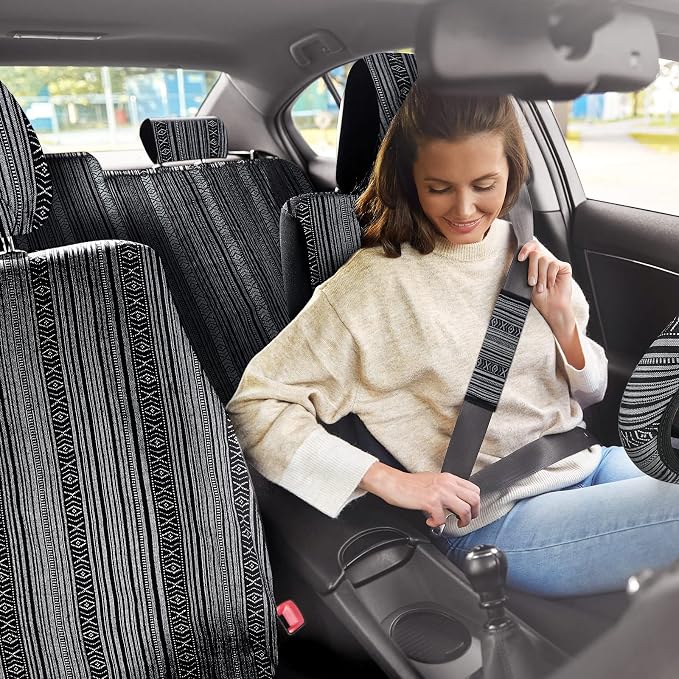 Frienda 14 Pcs Baja Saddle Blanket Car Seat Covers Full Set,Vintage Style - Image 6