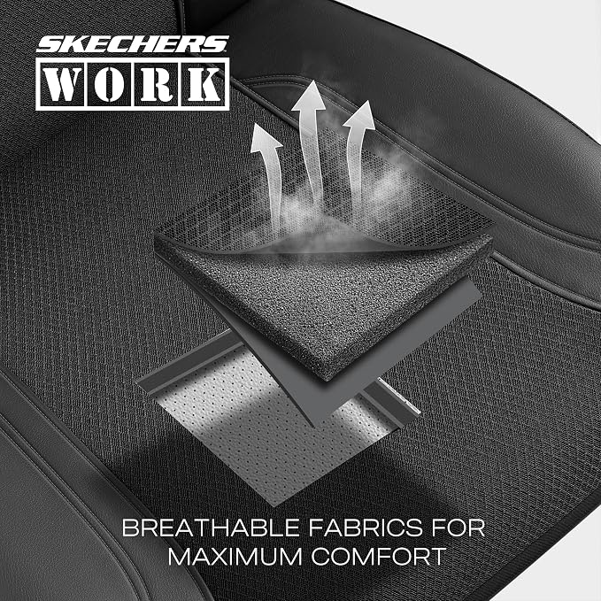 Skechers Car Seat Covers, Work Leather Seat Covers 5-Times Stronger Built-in Webbing, Oxford Fabric Seat Cover Full Sets, Airbag Compatible, Automotive Comfort for Cars, Trucks, SUVs,Black - Image 3