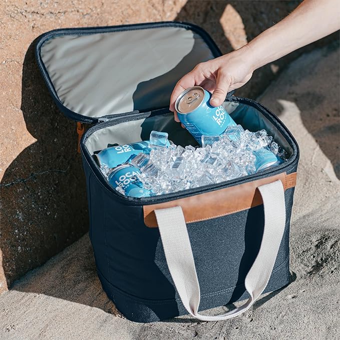 CleverMade Malibu Luxe Collapsible Cooler, 18 Can (25 lbs) - Leeward Navy | Keep Drinks Cold Without Hard-Cooler Bulk | Layered Insulation, Leak-Resistant Liner, and Adjustable Strap Simplify Travel - Image 7