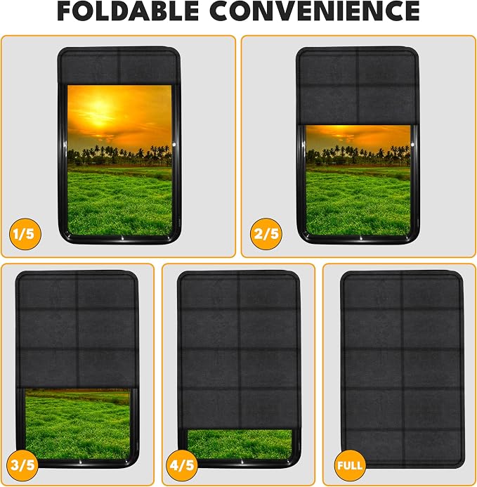 EcoNour RV Magnetic Window Shade for Side Door Foldable UV Protection Cover | Travel Trailer Window 4 Hook & Loop Waterproof Oxford Fabric | Universal RV Window Accessories | Medium (25" x 16") - Image 5