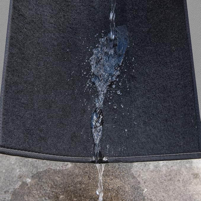 CAR PASS Rainbow Waterproof Universal Fit Faux Leather Car Carpet- Anti-Slip Nibbed Backing Floor Mats for SUV, Vans, Sedans, Trucks, Automotive Set of 4 (Black with Gray) - Image 5