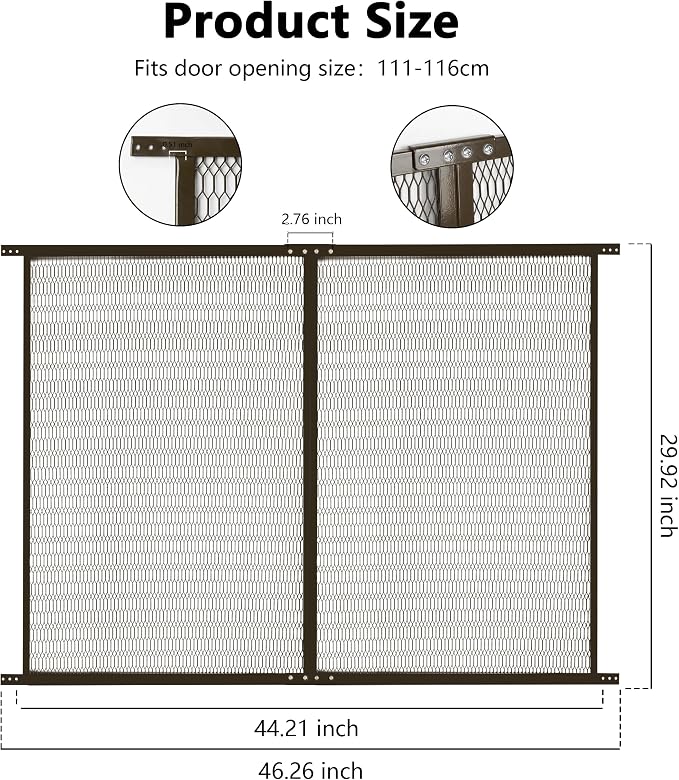 Guardian Steel Pet Grille Screen Door Protector for Dogs Pets Cats Scratch Protector Replacement (Bronze, 48 inch) Screen Door Guard Pet Proof Rv Screen Door Grill Guards - Image 2