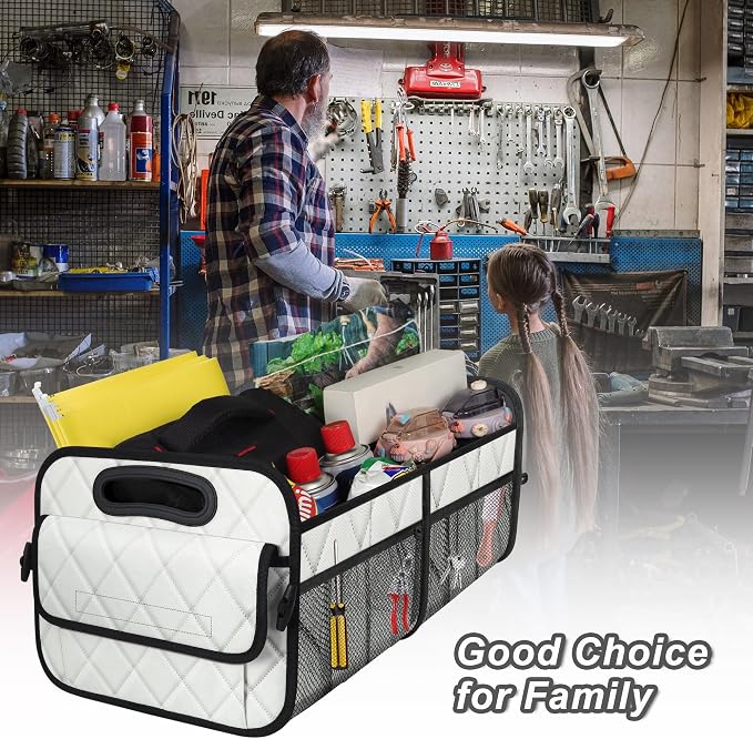 Deosk Trunk Organziers and Storage with Reinforced Handles,Car Accessories for Women/Men 50L Waterproof Polyester Trunk Organzier for Car/SUV/Minivan/Truck(Medium, Beige) - Image 5
