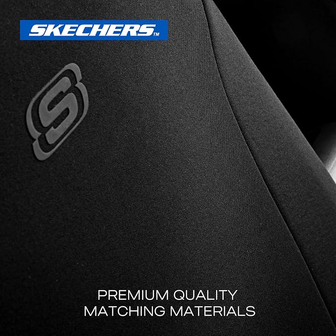 Skechers Seat Covers, Premium Breathable Polyester Seat Covers, Car Seat Covers Front Seats Airbag Compatible, Automotive Comfort for Most Cars, Vans, Trucks, SUVs (Two Front, Black) - Image 3
