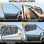 EcoNour Car Driver Front Window Sun Shade | Magnetic Window Curtain | Protects from Harmful Sun Rays for Drivers | Side Window Screen Sunshade for Cars Prevents Sun Damage | Black (1-Piece) - Image 7