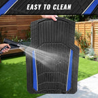 CAR PASS Heavy Duty Rubber Car Floor Mats, Deep Waterproof Car Floor Mats All Weather, Aluminum Film Floor Mats for Cars Non-Slip Universal Trim to Fit for SUVs Trucks Sedans Vans, Black Blue Metallic - Image 8