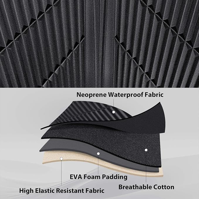 CAR PASS Waterproof Black Brown Car Seat Covers Front Seat Covers Neoprene Wetsuit,All-Weather Non-Slip Durable,Universal Fit for SUV Sedans Trucks Automotive,Airbag Compatible,3D Emboss Black Brown - Image 8