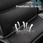 CAR PASS Memory Foam Back Car Seat Covers,Thick 3D Foam Mesh Bench Seat Covers Leather Metallic, Air Cool Rear Seat Cover Black Gray Aluminum Film, Comfort for Cars, Trucks, SUVs Automotive,Black Gray - Image 5
