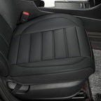 1 Pack Leather Front Car Seat Covers,Bottom Seat Covers for Cars,Driver Car Seat Cushion Cover,Luxury Seat Protectors,Waterproof,Full Wrap,for Most Vehicles,Sedan,Truck,SUV(Black) - Image 4
