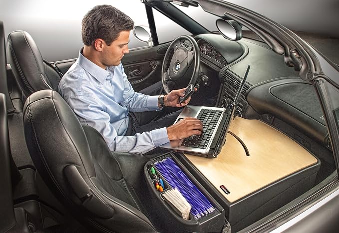 AutoExec Roadmaster Car Desk for Your Vehicle Workstation and Mobile Office, Natural Birch - Image 3