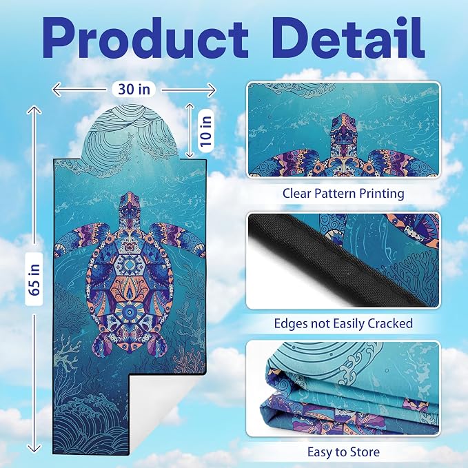 2 Pack Car Seat Towel Covers, Sweat-Proof Microfiber Seat Protectors for Gym, Running, Beach & Workout, Breathable Quick-Dry, Machine Washable, Underwater Sea Turtle Print, Universal Fit - Image 2