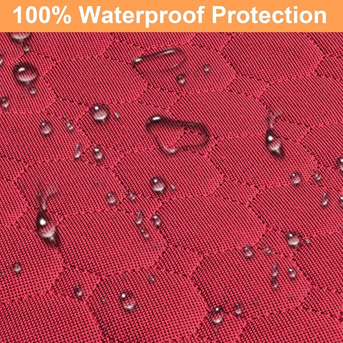 Mancro Dog Car Seat Cover, Waterproof Back Seat Pet Cover for Dogs, Red | 600D Heavy Duty, Scratch-Resistant Back Seat Pet Cover for Dogs with PVE Nonslip Underside, Fits for Sedan, Trucks and SUVs - Image 3