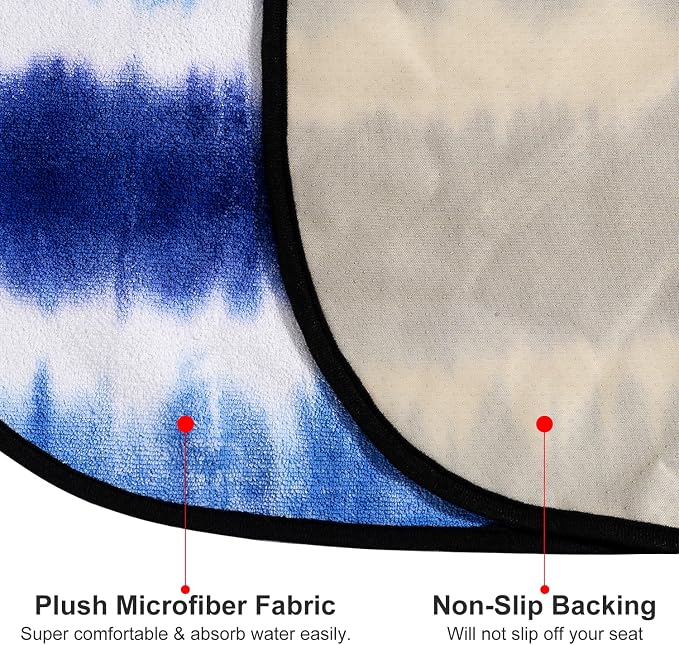 Waterproof Sweating Car Seat Cover for Post Gym Workout, Running, Swimming, Beach and Hiking, Universal Fit Non-Slip Bucket Seat Protector for Cars SUV Trucks, Machine Washable (Blue & White) - Image 4