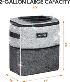 HOTOR Car Trash Can, Compact Waterproof Organizer, Leak-Proof Bin, 2-Gallon | Sparkle White, Multifunctional Car Accessory with Adjustable Straps & Magnetic Snaps for Interior Car Storage - Image 8