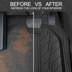 CAR PASS DeepDish Heavy Duty Rubber Floor Mats 3-Piece, Universal M-XL Size Trim-to-Fit Automotive Floor Mats for Truck Van SUV, Durable Waterproof All Weather Car Mats (Solid Black) - Image 7