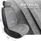 BOPUOVRE Linen Front Car Seat Covers Breathable Fabric | Car Seat Protector Universal Fit Cars Vans SUVs Trucks 2 Units Gray - Image 4
