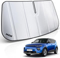 MZS Windshield Sun Shade Compatible with Soul Wagon 2020-2025 | 6-Layer Heat Insulation, 99% UV Blocking, Keeps Interior Cool, Full Coverage Visor, Foldable Car Window Sunshade, Storage Bag by MZS