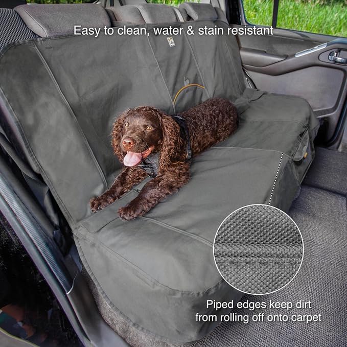 Kurgo Wander Bench Seat Cover, Dog Car Seat Protector, Waterproof & Stain-Resistant, Secure Fit, Charcoal Grey | Protects Bench Seats from Muddy Paws & Pet Hair, Waterproof, Stain Resistant, Secure Fit, For Cars & SUVs - Image 3