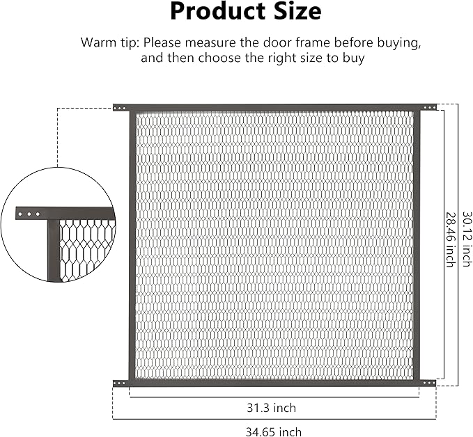 Guardian Steel Pet Grille Screen Door Protector for Dogs Pets Cats Scratch Protector Replacement (Bronze, 36 inch) Screen Door Guard Pet Proof Rv Screen Door Grill Guards - Image 2