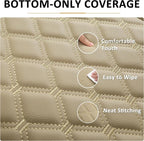 Black Panther 1 Pair of PU Car Seat Covers, Full Wrapping Front Bottom Seat Protector Compatible with 95% Vehicles, Anti-Slip (W 21.26''×D 20.86”), Beige - Image 4