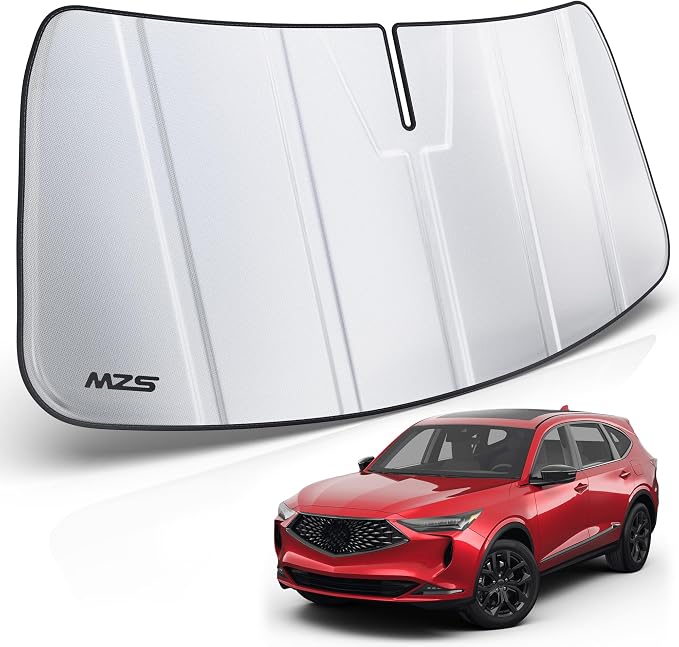 MZS Windshield Sun Shade Compatible with MDX SUV 2021-2026 | 6-Layer Heat Insulation, 99% UV Blocking, Keeps Interior Cool, Full Coverage Visor, Foldable Car Window Sunshade, Storage Bag by MZS