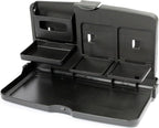 Car Backseat Travel Tray with Dual Cup Holders, Snack and Meal Storage, Phone Slot, Hooks, Easy-Clean Surface, Fits Most Vehicles, Installs in Seconds, Ideal for Kids and Road Trips by Eurow