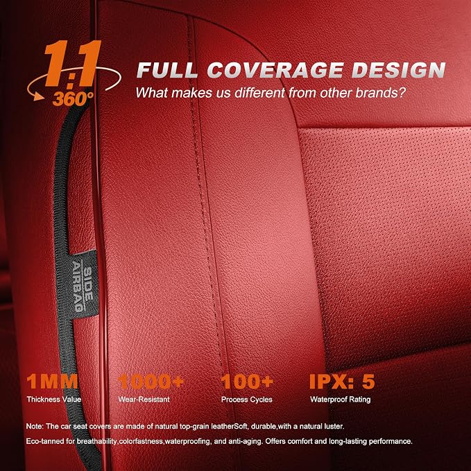 Custom Fit Bling Diamond Seat Covers for Honda CRV 2023-2026 | Full Set 5 Seats Faux Leather Automotive Glitter Crystal Sparkle Strips for Cute Women Girl, Red - Image 8
