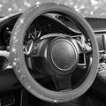 CAR PASS Bling Diamond Leather Steering Wheel Cover, with Bling Sparkly Crystal Glitter Rhinestones Universal Fit 14" 1/2-15" Car Wheel Protector for Women Girl Fit Suvs,Vans,Sedans,Cars,Trucks, Gray by CARPASS