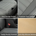 2 Pack Leather Front Car Seat Covers,Bottom Seat Covers for Cars,Driver Car Seat Cover,Luxury Seat Protectors,Waterproof,Anti-Slip,Full Wrap,for Most Vehicles,Sedan,Truck,SUV(Grey) - Image 2