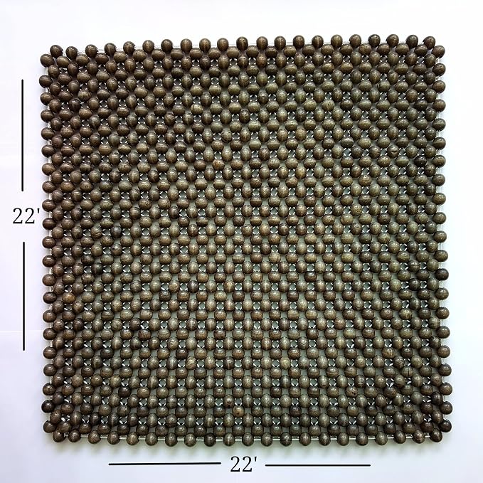 Natural Wood Beaded Seat Cover Pad Mat Comfy Cool Summer Massage Seat Cushion (Square Large) for Truck,RV,Pickup,Big Office Chair only - Image 2