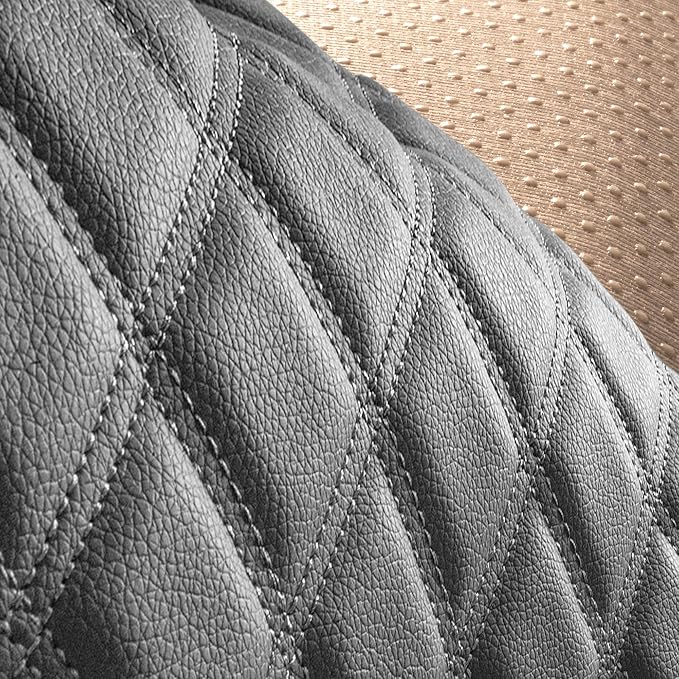 FH Group Car Seat Cushion Rear Set Faux Leather Automotive Seat Cushions - Universal Fit, Rear Car Seat Cushion, Car Seat Cushions With Non-slip Silicone Backing for SUV, Sedan, Van Gray - Image 6