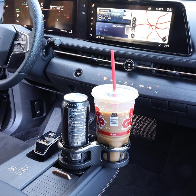 Armor All Cupholder 2 in 1 Expander, Turn 1 Cupholder to 2, Dual Drink Holder Expander with Adjustable Expandable Base to Fit Most Cars and Vehicles, Secure Hold with Drink Grips - Image 2