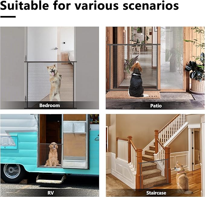 Guardian Steel Pet Grille Rv Screen Door Protector for Dogs Pets Cats Scratch Protector Replacement (36 Inch, Brown) Screen Door Guard Pet Proof Screen Door - Image 4