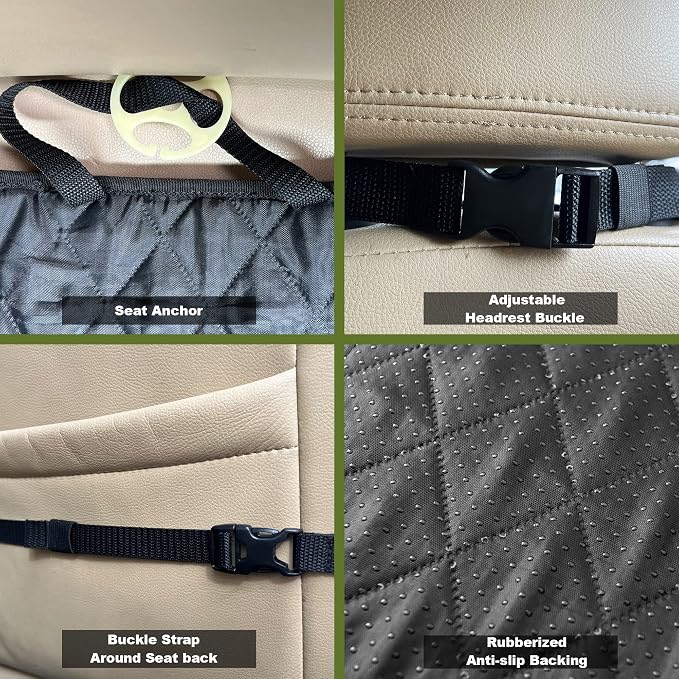2 Packs Car Front Seat Cover for Dogs, Waterproof Pet Car Seat Protector, Nonslip Scratch-Proof Dog Seat Cover for Cars, Trucks & SUVs - Image 5