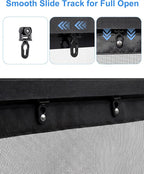 Privacy Garage Door Screen for Single Car Garage 8x7ft - Retractable Slide Track System, Heavy Duty PET Mesh with Blackout Privacy Panel, Magnetic Closure, Keeps Bugs Out, Fits Garage Opening 8 x 7 Ft - Image 3