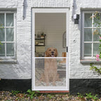 Steel Pet Grille RV Screen Door Protector For Dogs Pets Cats Scratch Protector Replacement White 36 Inch Screen Door Guard Pet Proof - Image 5