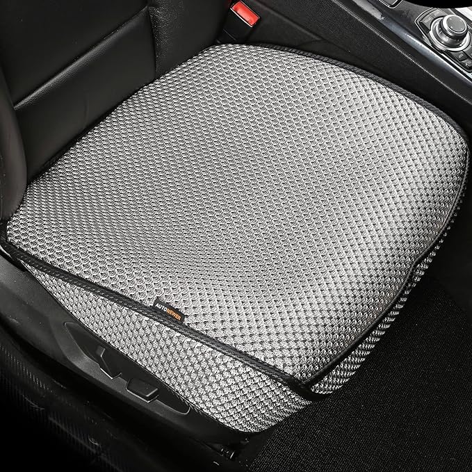 Auto Newer Breathable Universal Four Seasons Car Seat Covers，Luxury Car Seat Cushion ，Protectors for Front Seat Bottoms,Compatible with 95% Vehicles， Fit for Cars Truck SUV Sedan (Grey,1PC) by AutoNewer
